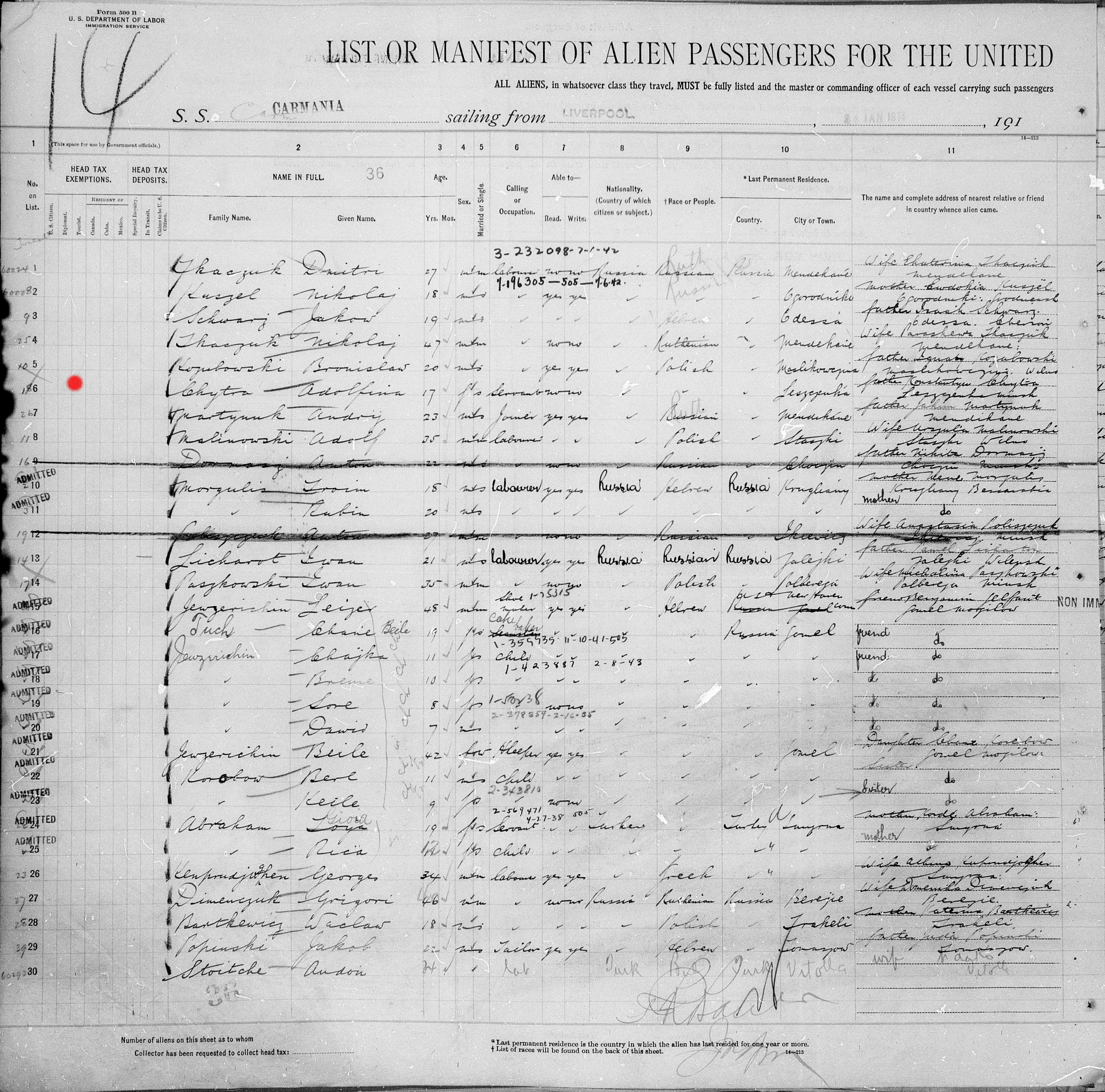 Ada Boat Passenger List